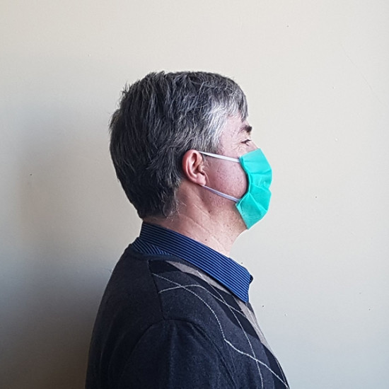 Захисна трьохшарова маска СР 001, зелена (упаковка - 10шт)